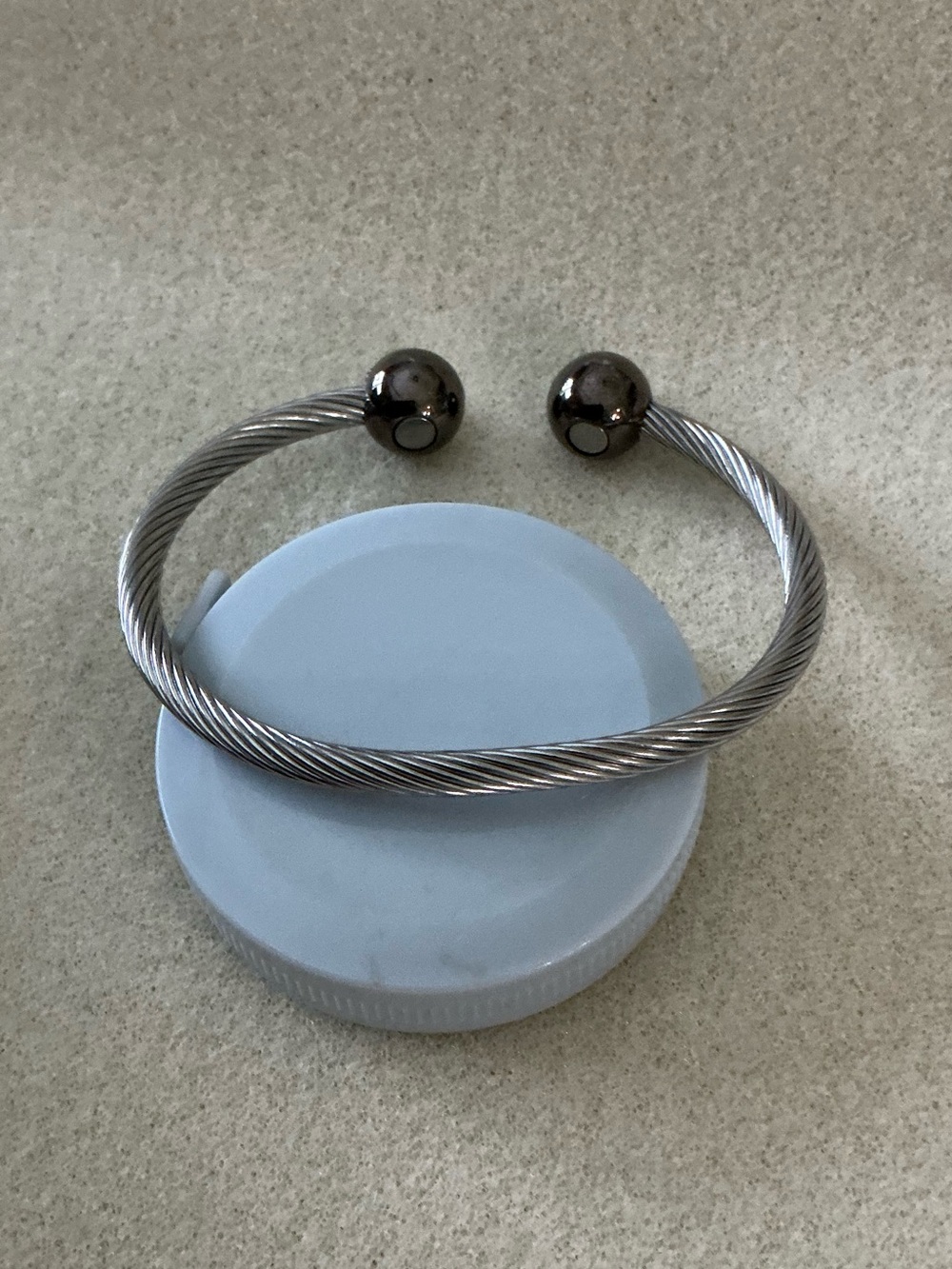 Twisted Cable Open Cuff Bracelet in Silver Tone